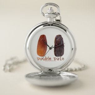 SlipperyJoe's two dates shriveled wrinkled prunes Pocket Watch