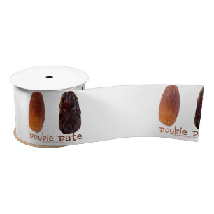 SlipperyJoe's two dates shriveled wrinkled prunes Satin Ribbon