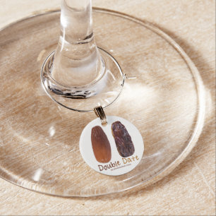 SlipperyJoe's two dates shriveled wrinkled prunes  Wine Charm