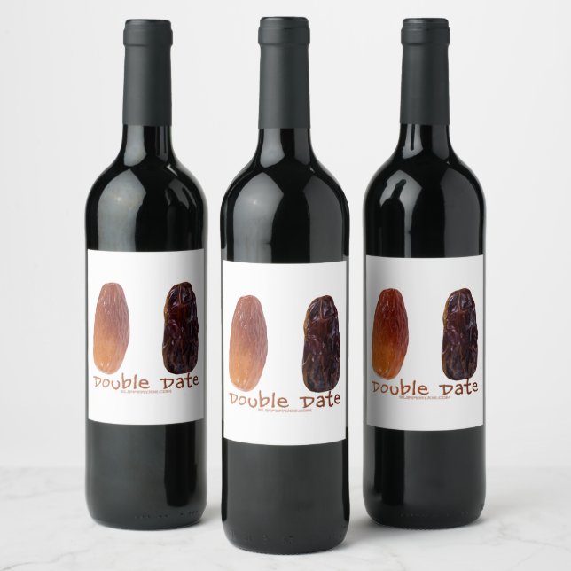 SlipperyJoe's two dates shriveled wrinkled prunes  Wine Label (Bottles)