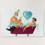 SlipperyJoe's two gay men cartoon bathtub bubbles  Jigsaw Puzzle