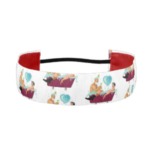 SlipperyJoe's two gay men love cartoon bathtub soa Athletic Headband