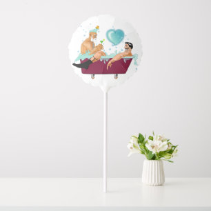 SlipperyJoe's two gay men love cartoon bathtub soa Balloon