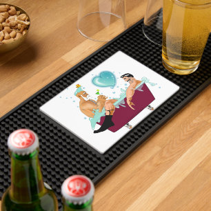 SlipperyJoe's two gay men love cartoon bathtub soa Bar Mat