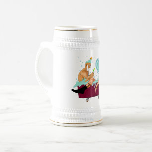 SlipperyJoe's two gay men love cartoon bathtub soa Beer Stein