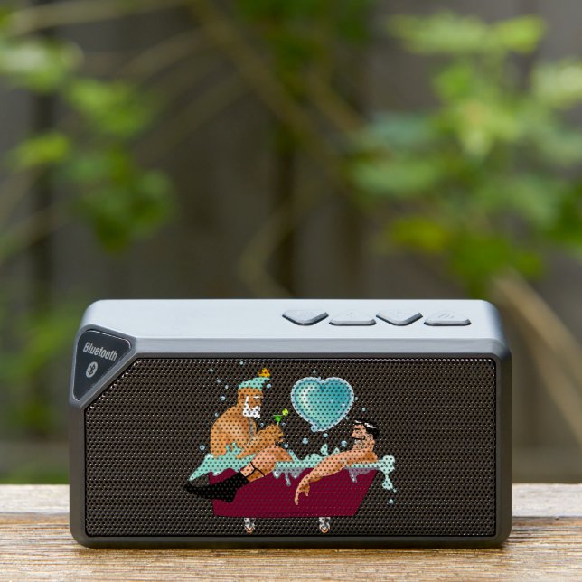 SlipperyJoe's two gay men love cartoon bathtub soa Bluetooth Speaker (Insitu(Outdoor))