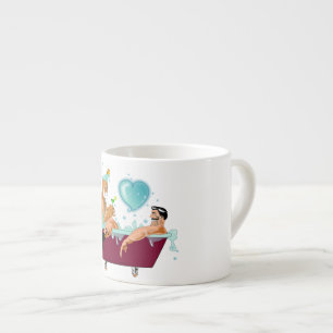 SlipperyJoe's two gay men love cartoon bathtub soa Espresso Cup