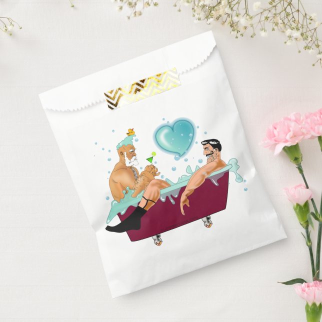 SlipperyJoe's two gay men love cartoon bathtub soa Favor Bag (Sealed)
