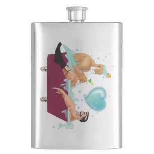 SlipperyJoe's two gay men love cartoon bathtub soa Flask