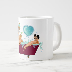 SlipperyJoe's two gay men love cartoon bathtub soa Giant Coffee Mug