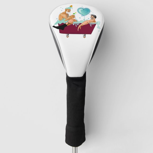 SlipperyJoe's two gay men love cartoon bathtub soa Golf Head Cover (Front)