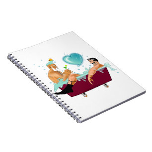 SlipperyJoe's two gay men love cartoon bathtub soa Notebook