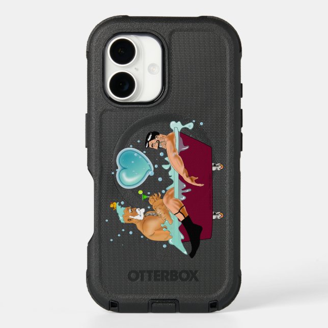 SlipperyJoe's two gay men love cartoon bathtub soa Otterbox iPhone Case (Back)