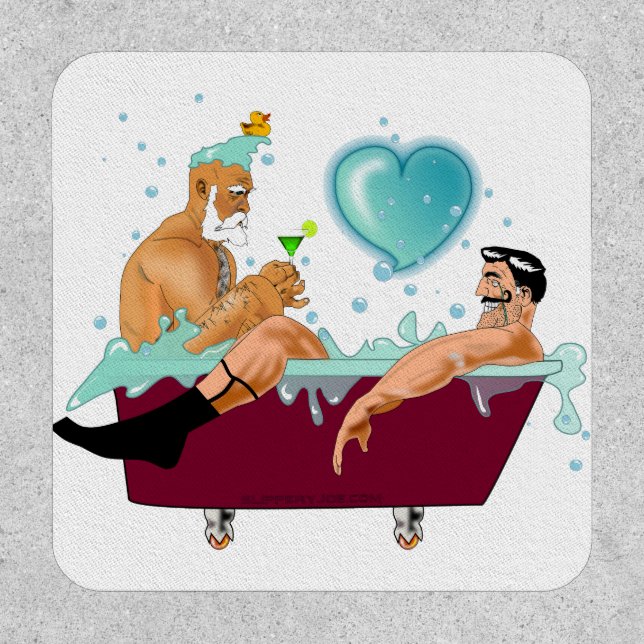 SlipperyJoe's two gay men love cartoon bathtub soa Patch (Front)
