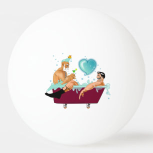 SlipperyJoe's two gay men love cartoon bathtub soa Ping Pong Ball