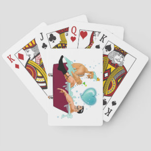 SlipperyJoe's two gay men love cartoon bathtub soa Poker Cards