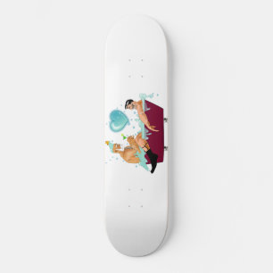SlipperyJoe's two gay men love cartoon bathtub soa Skateboard