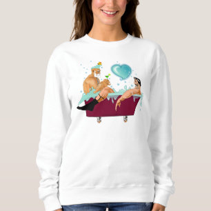 SlipperyJoe's two gay men love cartoon bathtub soa Sweatshirt