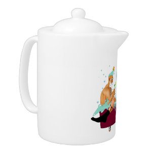 SlipperyJoe's two gay men love cartoon bathtub soa Teapot