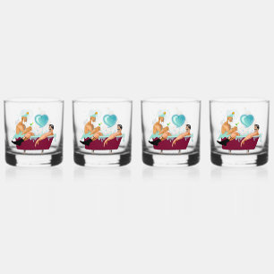 SlipperyJoe's two gay men love cartoon bathtub soa Whiskey Glass