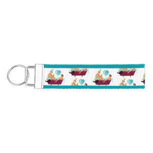 SlipperyJoe's two gay men love cartoon bathtub soa Wrist Keychain