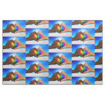 SlipperyJoe's two Hearted hands interracial male h Fabric