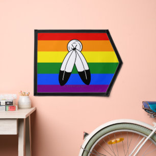 SlipperyJoe's two-spirit pride flag Indigenous sym