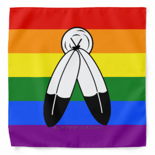 SlipperyJoe's two-spirit pride flag Indigenous sym Bandana