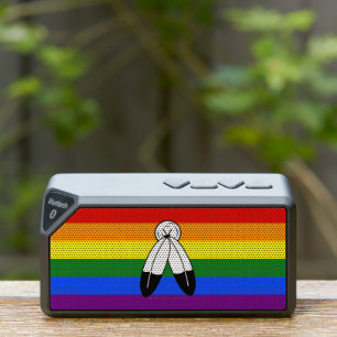 SlipperyJoe's two-spirit pride flag Indigenous sym Bluetooth Speaker