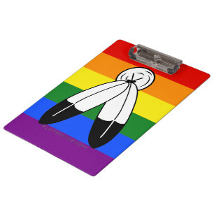 SlipperyJoe's two-spirit pride flag Indigenous sym Clipboard