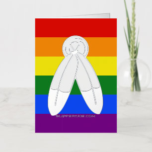 SlipperyJoe's two-spirit pride flag Indigenous sym Foil Holiday Card