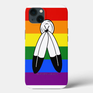 SlipperyJoe's two-spirit pride flag Indigenous sym iPhone 13 Case