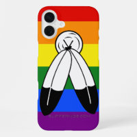 SlipperyJoe's two-spirit pride flag Indigenous sym