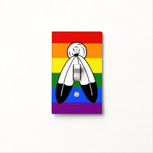 SlipperyJoe's two-spirit pride flag Indigenous sym Light Switch Cover