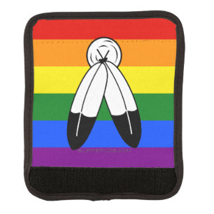 SlipperyJoe's two-spirit pride flag Indigenous sym Luggage Handle Wrap