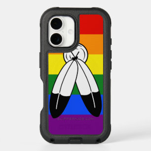 SlipperyJoe's two-spirit pride flag Indigenous sym iPhone 16 Case