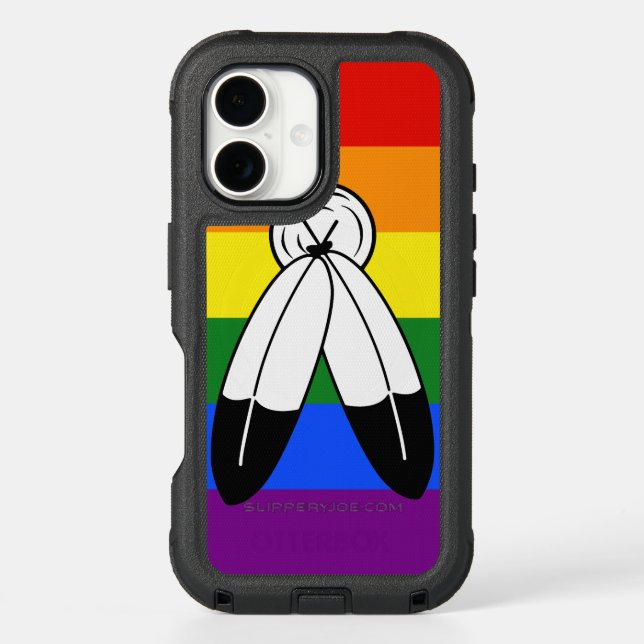 SlipperyJoe's two-spirit pride flag Indigenous sym Otterbox iPhone Case (Back)