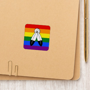SlipperyJoe's two-spirit pride flag Indigenous sym Patch
