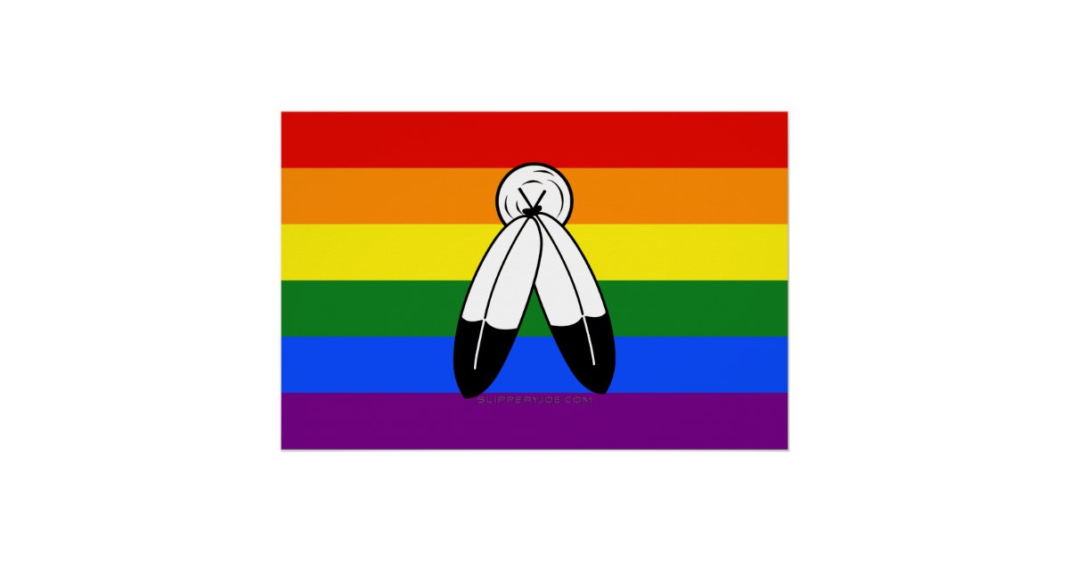 Rsym Flag SlipperyJoe's two-spirit pride flag Indigenous sym Poster | Zazzle