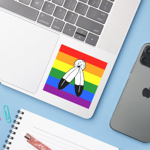 SlipperyJoe's two-spirit pride flag Indigenous sym Sticker