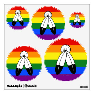 SlipperyJoe's two-spirit pride flag Indigenous sym Wall Decal