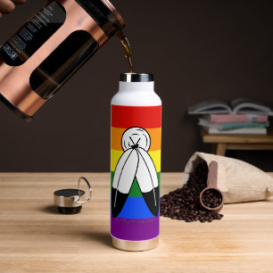 SlipperyJoe's two-spirit pride flag Indigenous sym Water Bottle