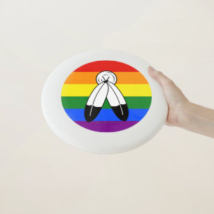 SlipperyJoe's two-spirit pride flag Indigenous sym Wham-O Frisbee