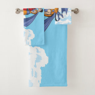 Slipperyjoe's two superheroes kissing characters f bath towel set