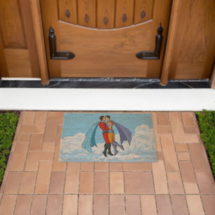 Slipperyjoe's two superheroes kissing characters f fiber doormat