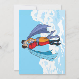 Slipperyjoe's two superheroes kissing characters f holiday card