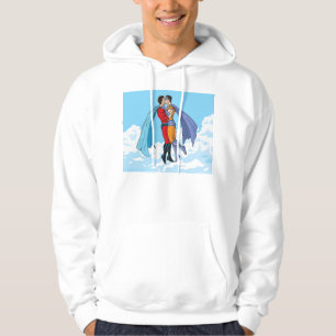 Slipperyjoe's two superheroes kissing characters f hoodie
