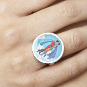 Slipperyjoe's two superheroes kissing characters f ring
