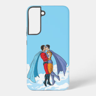 Slipperyjoe's two superheroes kissing characters f samsung galaxy s22+ case