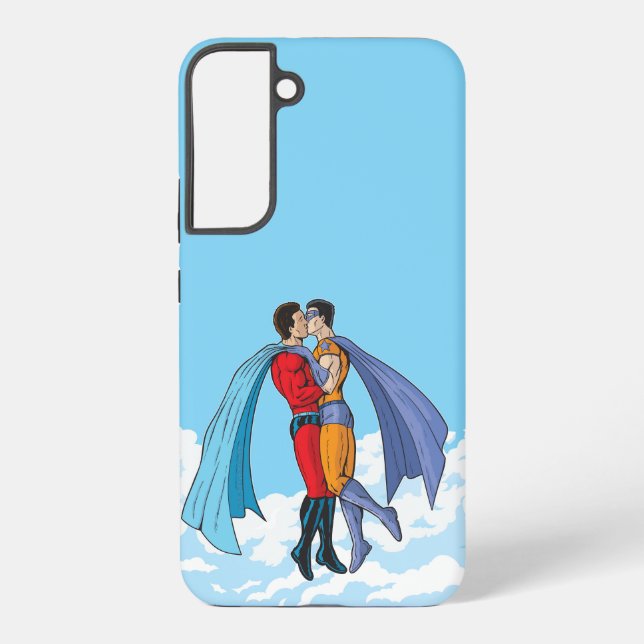 Slipperyjoe's two superheroes kissing characters f samsung galaxy case (Back)